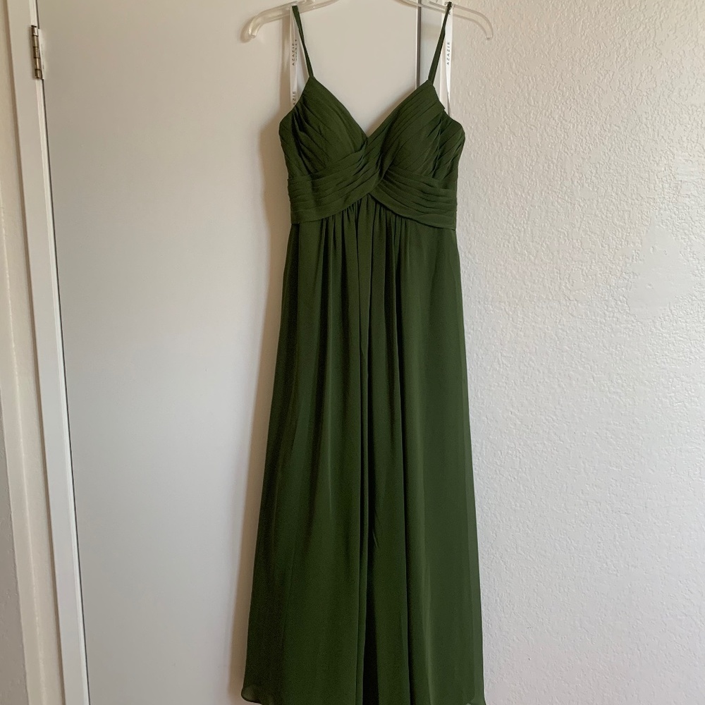 Olive green bridesmaid dress
